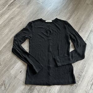 New without Tags GBTSO Black Ribbed Long Sleeve Top Size L
